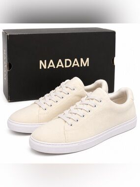 NAADAM Merino Cashmere Lace Up Sneakers Cream Wool Cashmere Men’s Size 10 NIB